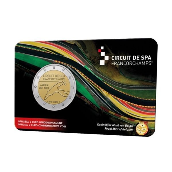 Belgija 2025 2 euro proginė moneta kortelėje - Spa lenktynių trasa (BU) Belgija 2025 2 euro proginė moneta kortelėje - Spa lenktynių trasa (BU)