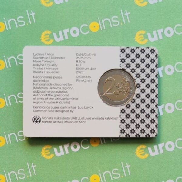 Lietuva 2euro 2025 Minor kortelė