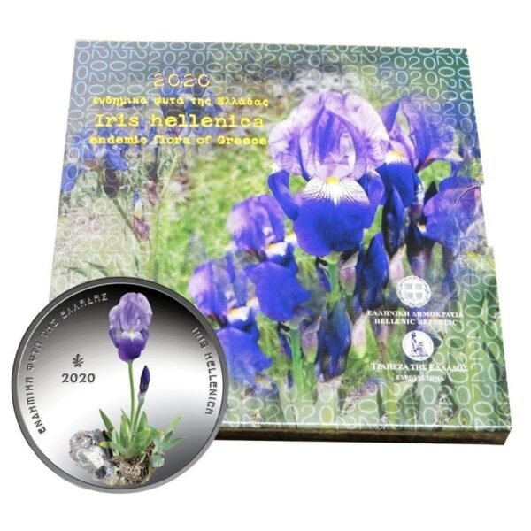 Greece 2020 5euro silver colour coin Iris folder Greece 2020 5euro silver colour coin Iris in folder