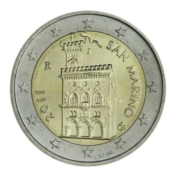 SanMarino 2011 2euro national regular coin San Marino 2011 2euro national regular coin