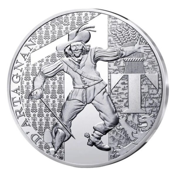 France 2024 10 euro silver Three Musketeers D'Artagnan