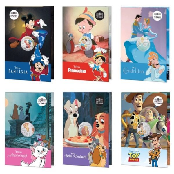 France 2025 10 euro silver coins in folders Disney