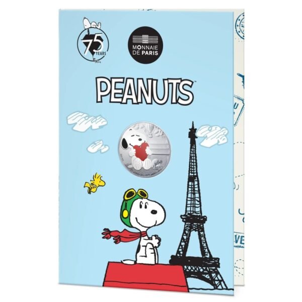 France 2025 10 euro silver coin Peanuts Snoopy in folder