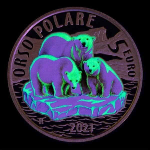 Italy 2021 5 euro Polar Bear Proof