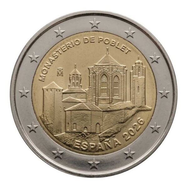 spain 2 euro 2026 Poblet abbey