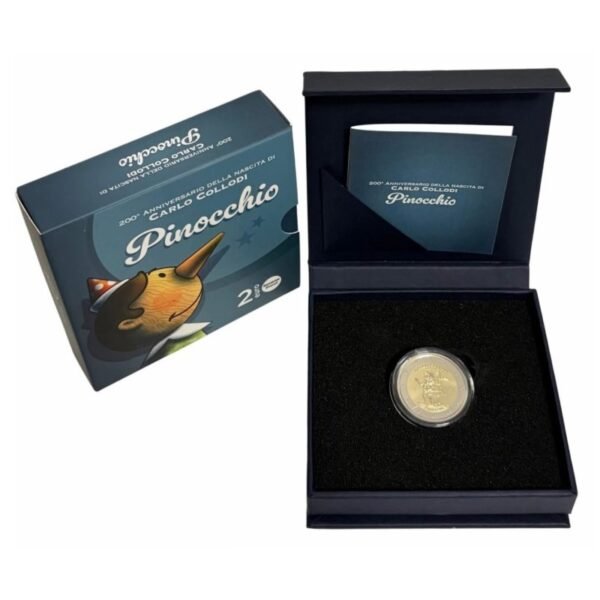 Italy 2 euro coin 2026 Pinocchio proof reverse in box Italy 2 euro coin 2026 Pinocchio proof reverse in box