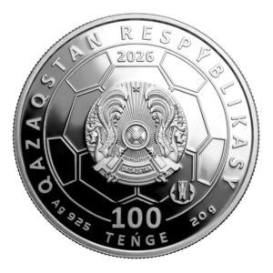 Kazachstan 2026 100 tenge silver coin - FIFA 2026-World football cup
