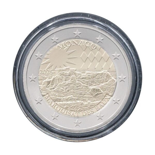 Monaco 2 euro 2025 Baux in capsule Monaco 2 euro 2025 Baux in capsule