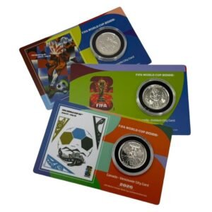 Canada 2026 0.25 dollar FIFA2026 x3 coincards-Emblem+Toronto+Vancouver