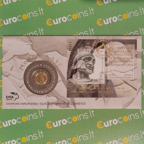 Greece 2 euro coin 2020 Thermophyles filatelinis vokas Greece 2 euro coin 2020 Thermophyles filatelinis vokas
