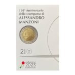 Italy 2 euro coin 2023 Manzoni BU coincard