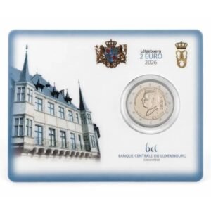 Luxembourg 2 euro coin 2026 Guillaume BU coincard