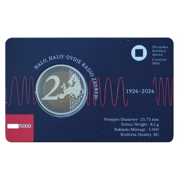 Croatia 2 euro coin 2026 Radio_BU coincard value