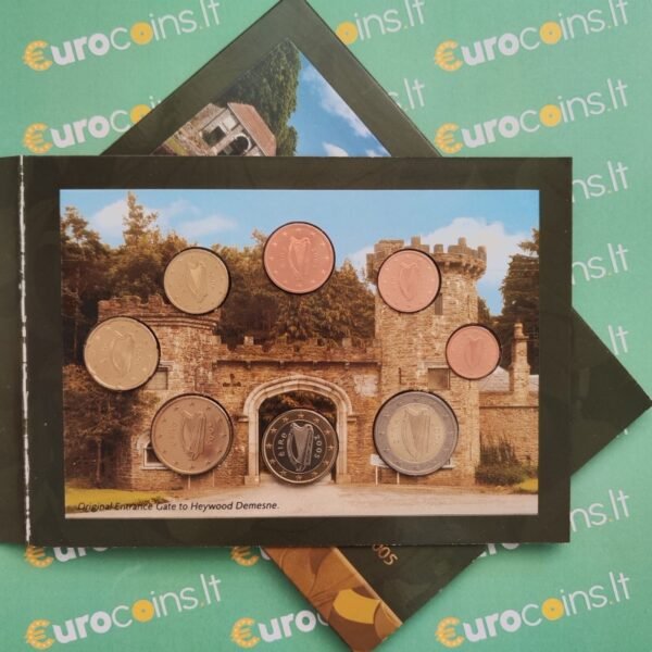Ireland 2005 BU euro coins set Heywood Gardens in Laois in folder