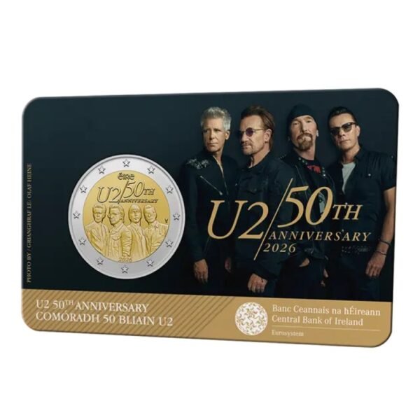 Ireland 2euro coin 2026 U2 BU coincard