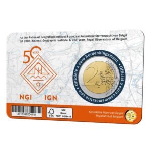 Belgium 2 euro 2026 National Geographic Institute and Royal observatory coincard_FR back