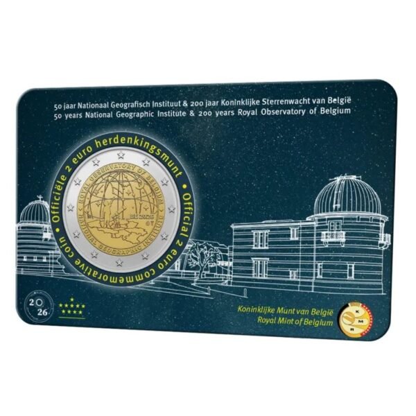 Belgium 2 euro 2026 National Geographic Institute and Royal observatory coincard_NL Belgium 2 euro 2026 National Geographic Institute and Royal observatory coincard_NL