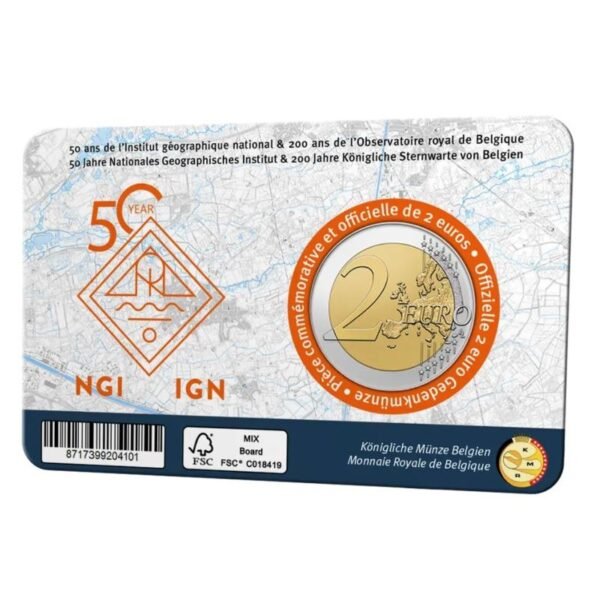 Belgium 2 euro 2026 National Geographic Institute and Royal observatory coincard_NL back Belgium 2 euro 2026 National Geographic Institute and Royal observatory coincard_NL back