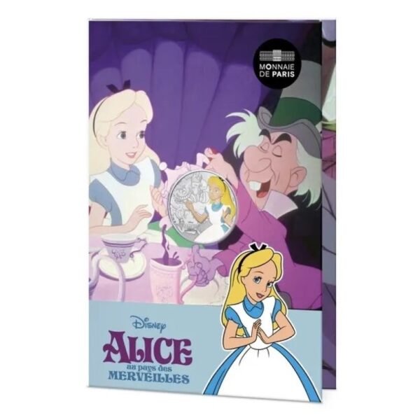 France 2026 10 euro silver coin Alice in wonderland in folder