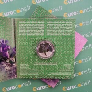 Greece 2021 5 euro silver coin Campanula saxatilis in folder