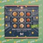 Italy 2011 BU euro set with 2 CC euro folder