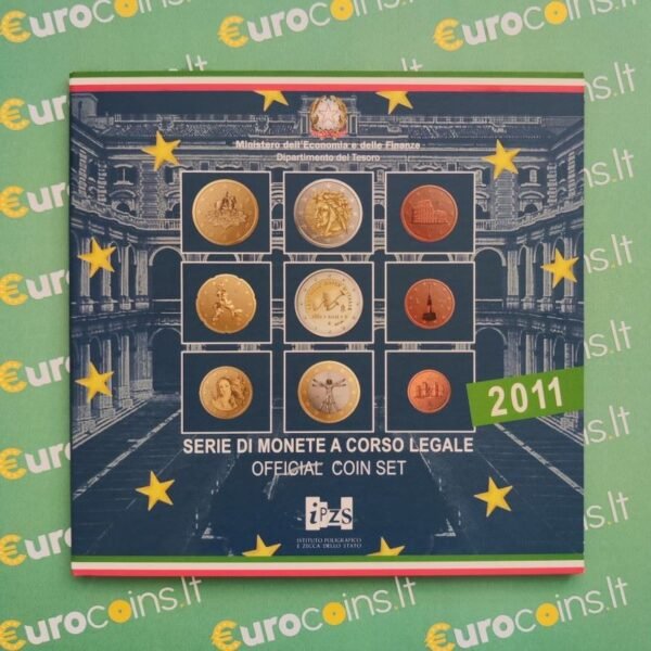 Italy 2011 BU euro set with 2 CC euro folder