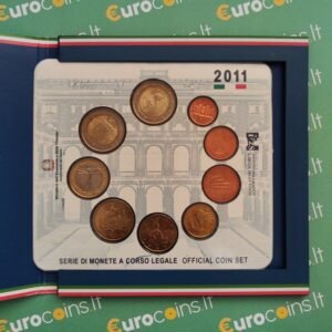 Italy 2011 BU euro set with 2 CC euro in folder
