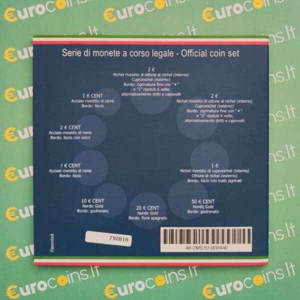 Italy 2011 BU euro set with 2 CC euro folder