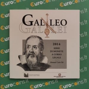 Italy 2014 BU euro coins set Galileo Galilei folder