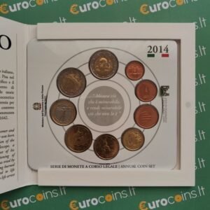 Italy 2014 BU euro coins set Galileo Galilei in folder Italy 2014 BU euro coins set Galileo Galilei in folder