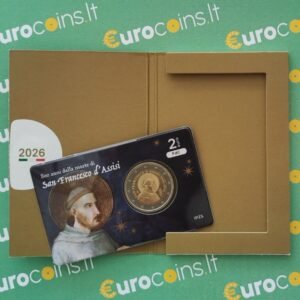 Italy 2 euro coin 2026 Assisi BU in coincard