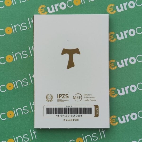Italy 2 euro coin 2026 Assisi BU coincard