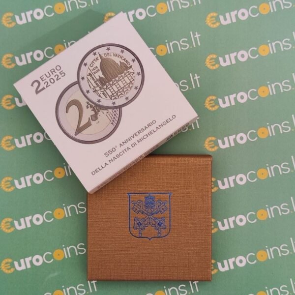 Vatican 2 euro coin 2025 Michelangelo PROOF box